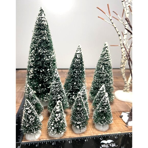 Dept 56 5259-0 Village Landscape 14 Piece Set Miniature Trees & Snowy Pines - Picture 4 of 6